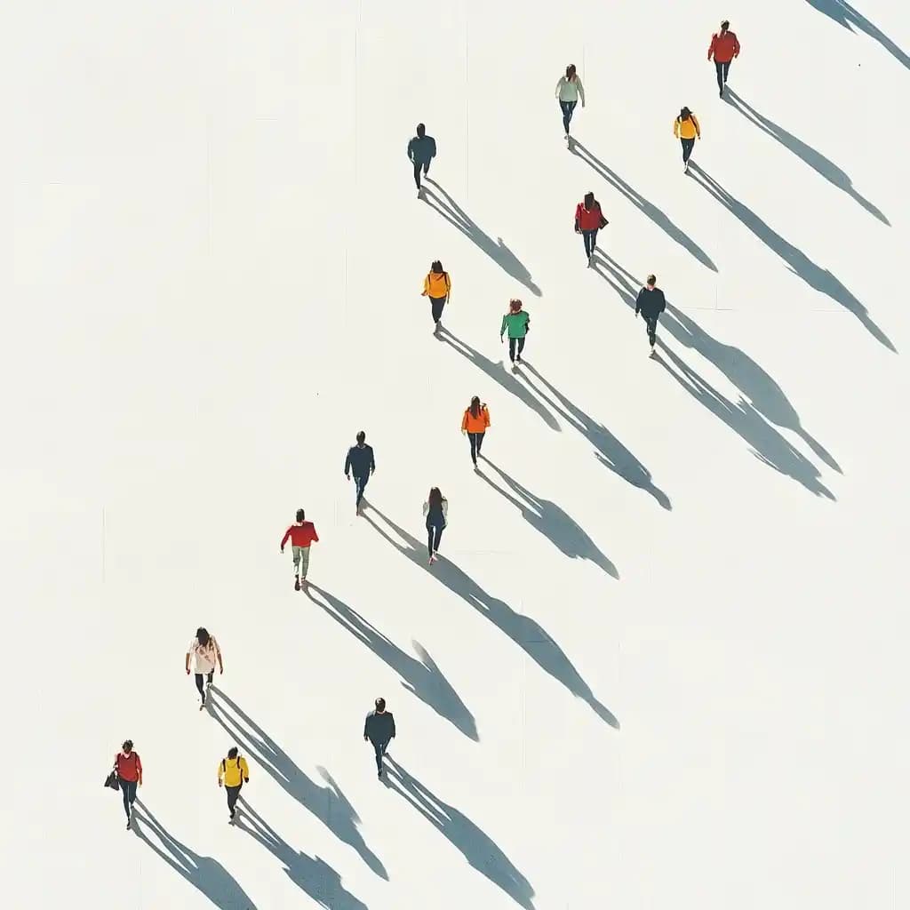 Aerial Shadows of Walkers