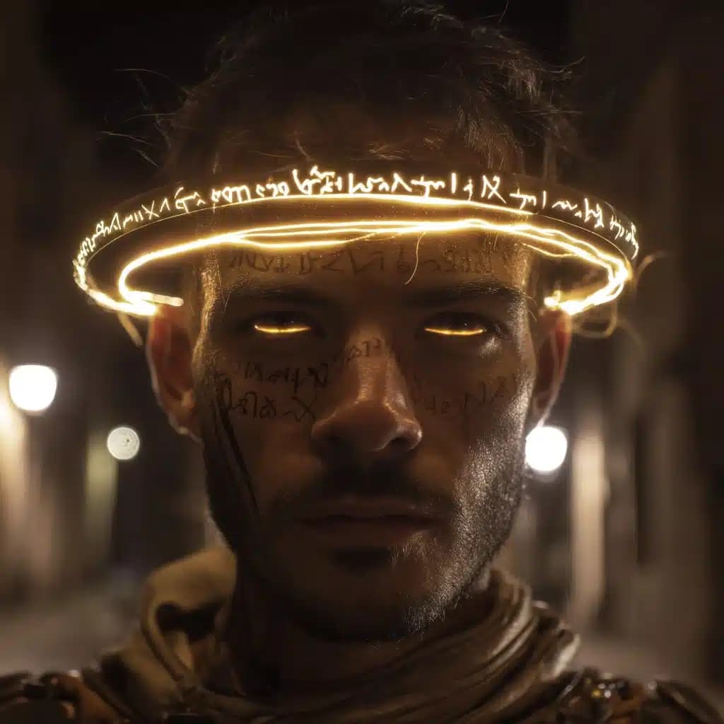 Arcane Haloed Man in Gothic Street