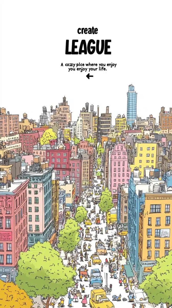 Cartoon New York City Scene