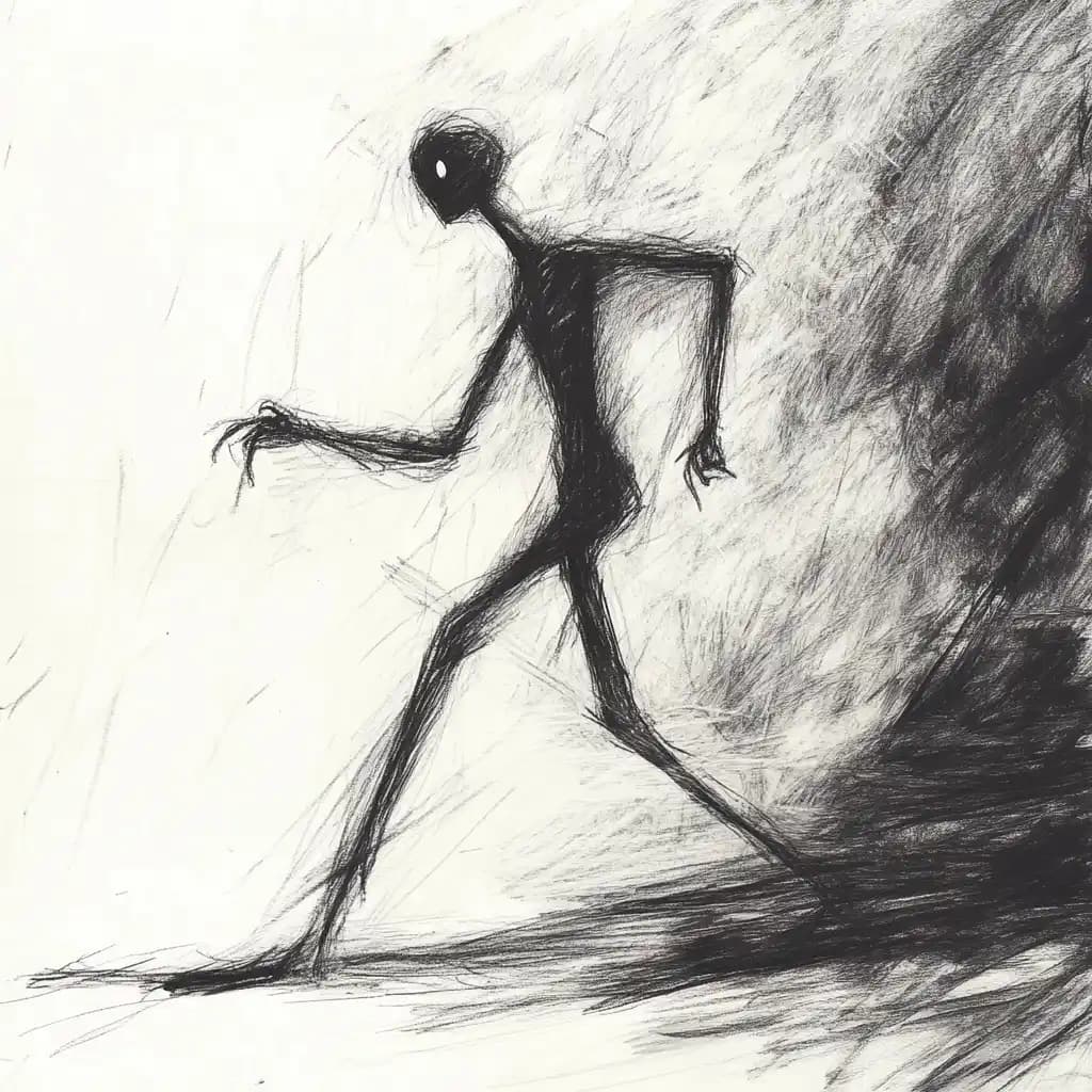 Charcoal Runner in Motion