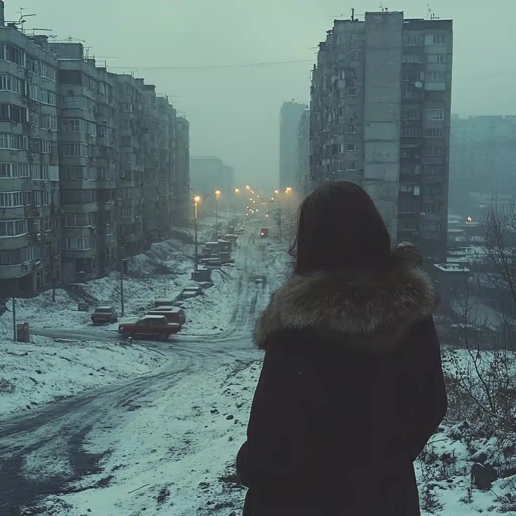 Cinematic Urban Winter Scene