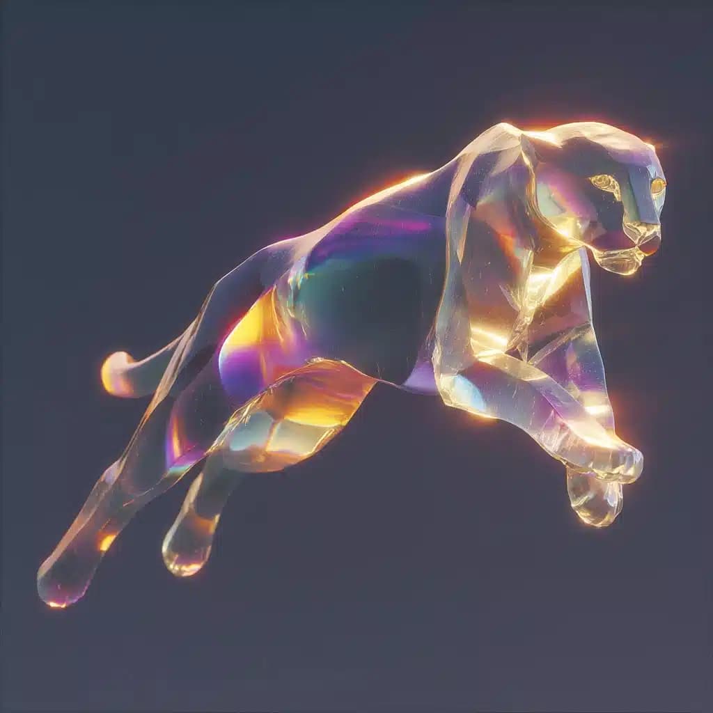Crystal Cheetah in Motion