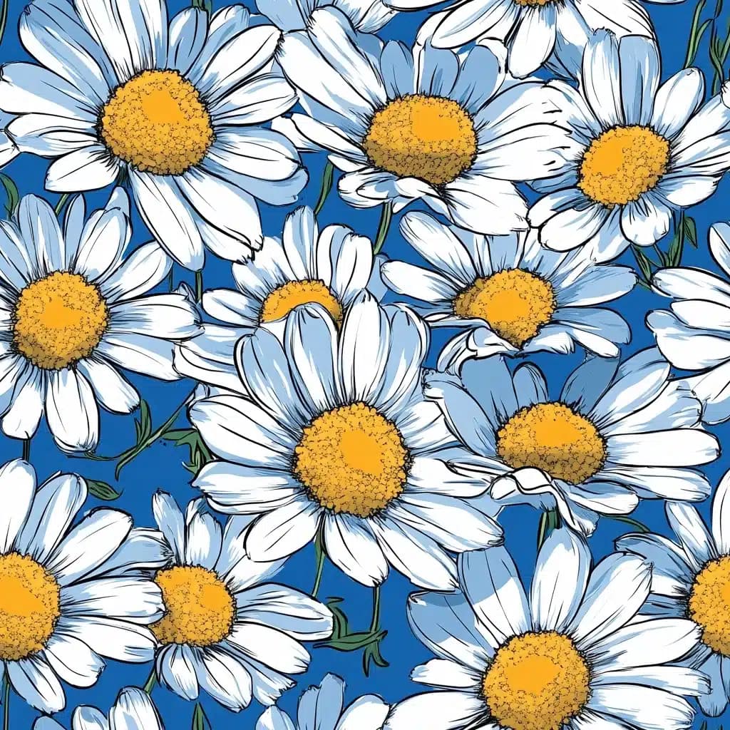 Graphic Daisies Pattern Design