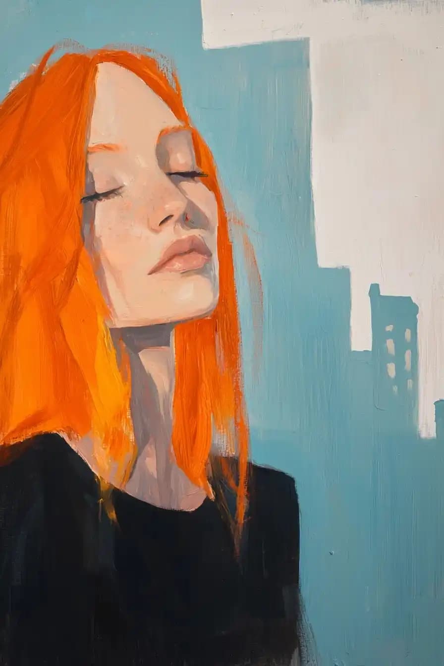 Synthwave Portrait of Woman