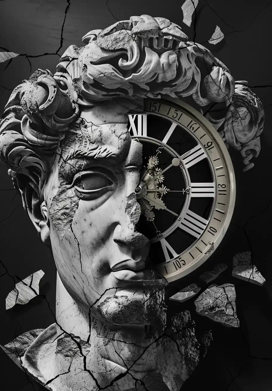 Value Clock Statue Dark Nouveau