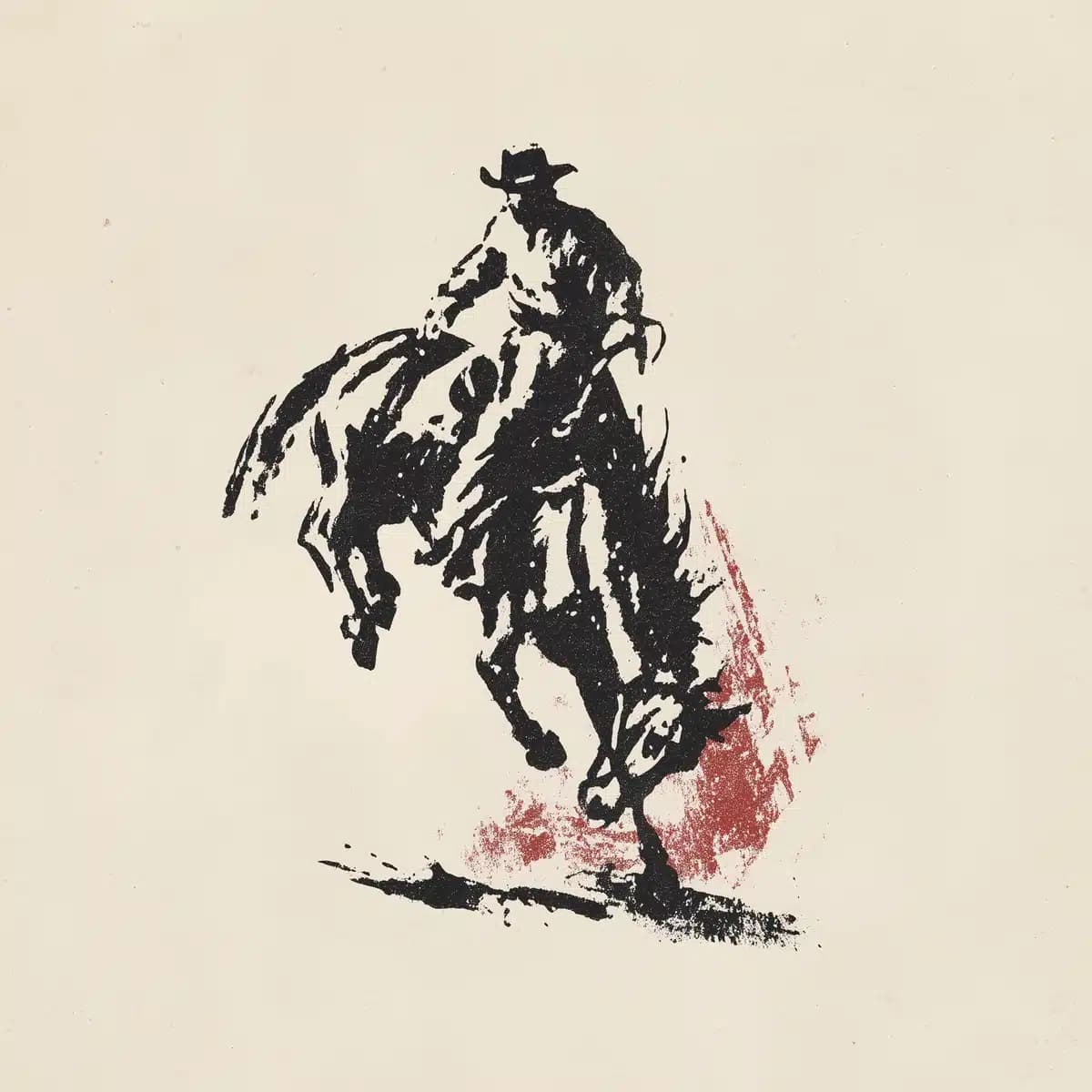 Vintage Cowboy on Bucking Horse