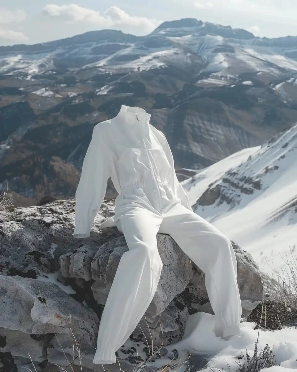 Winter Mountains with Jumpsuit