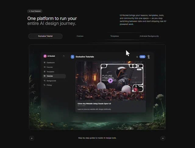 Glassmorphic Feature Tabs