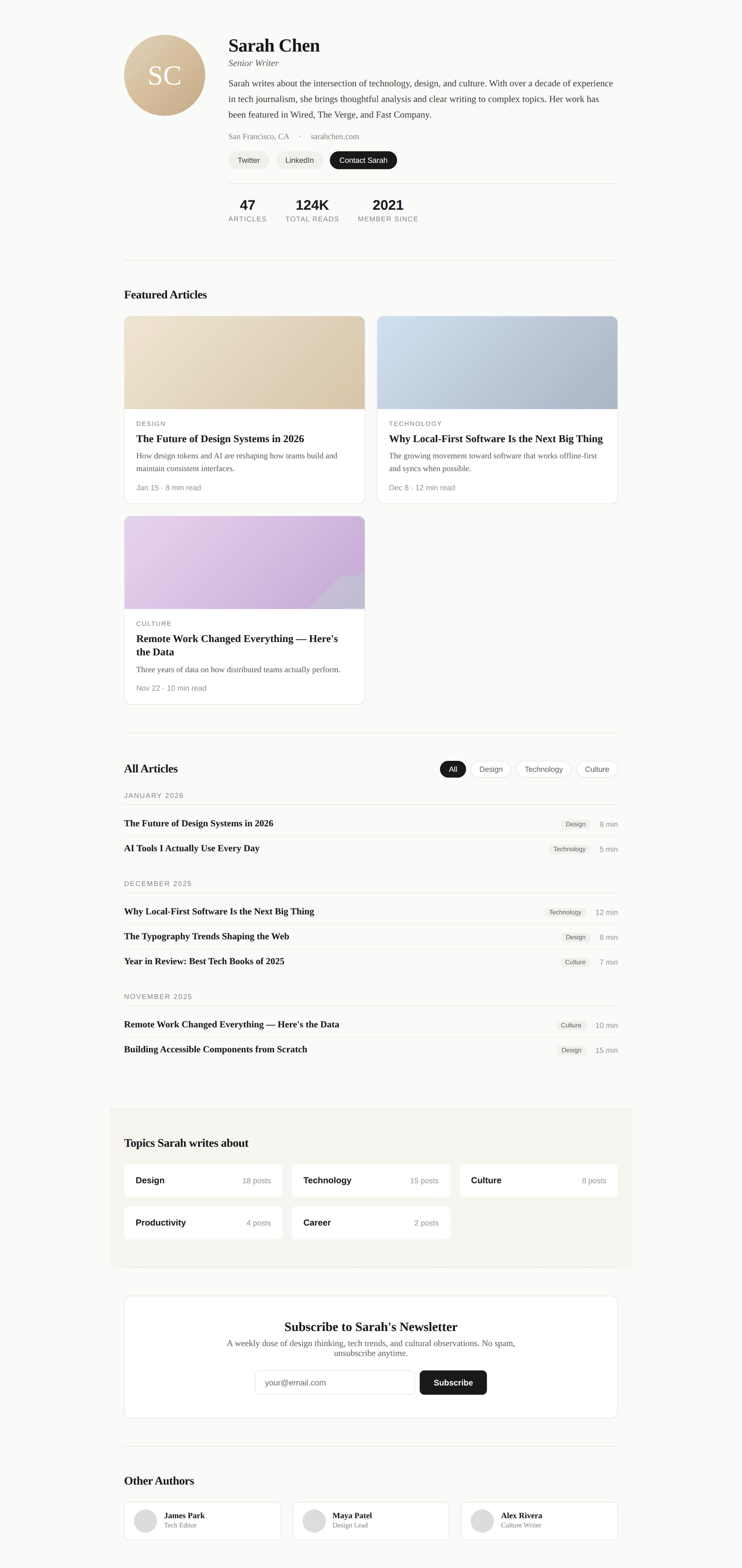Author Page