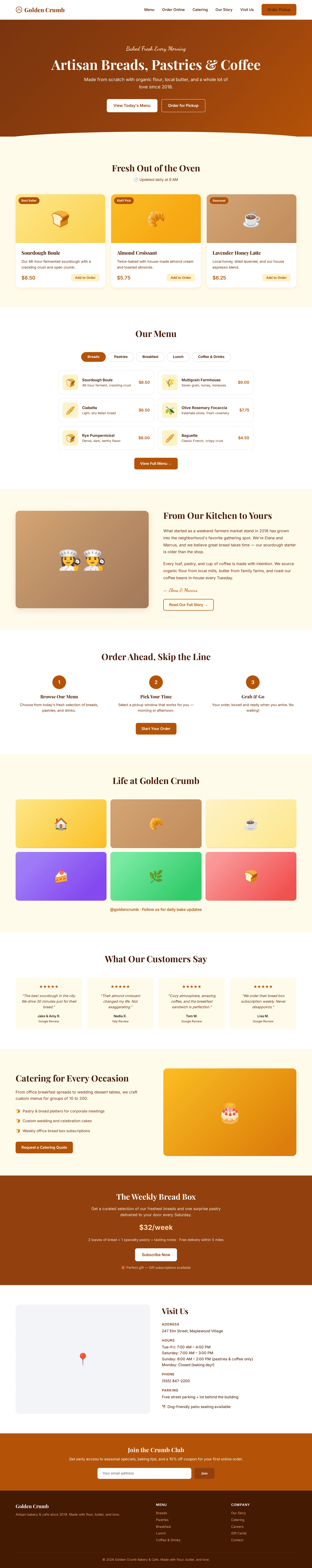 Bakery & Cafe Homepage