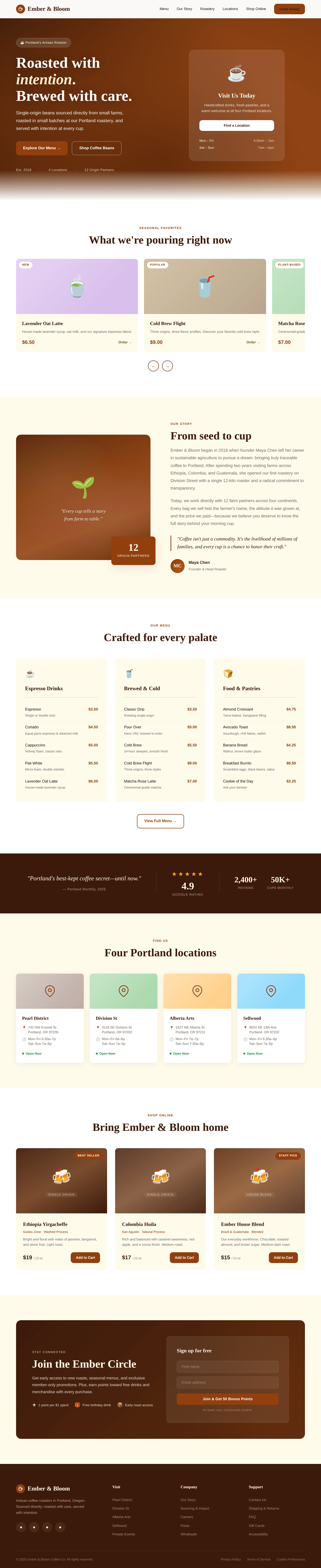 Artisan Coffee Shop Homepage