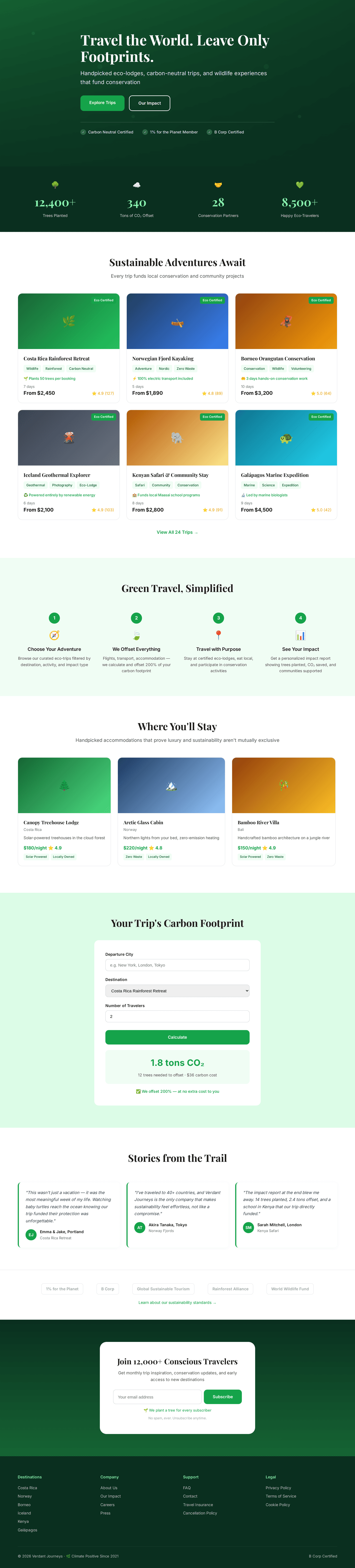Eco-Tourism Experience Landing Page