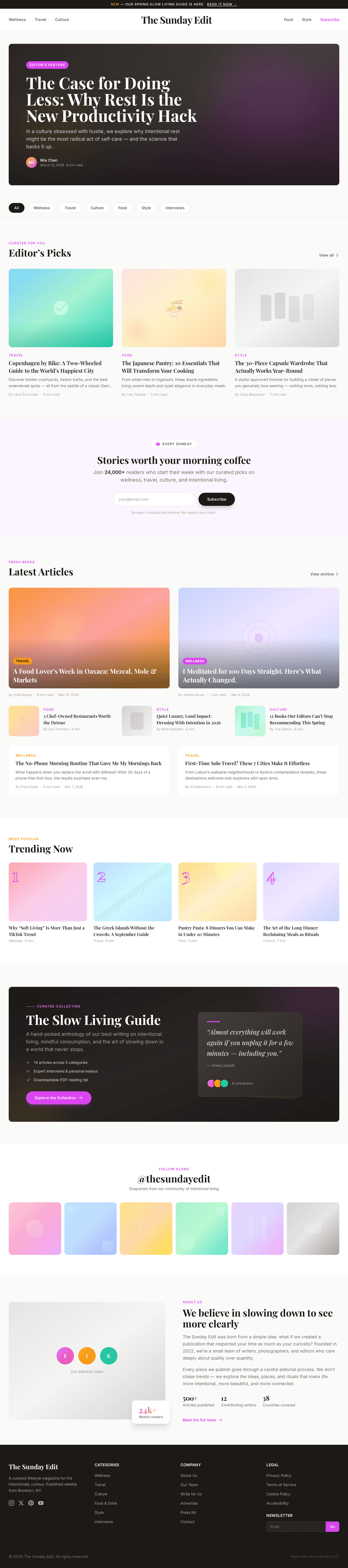 Lifestyle Blog Homepage