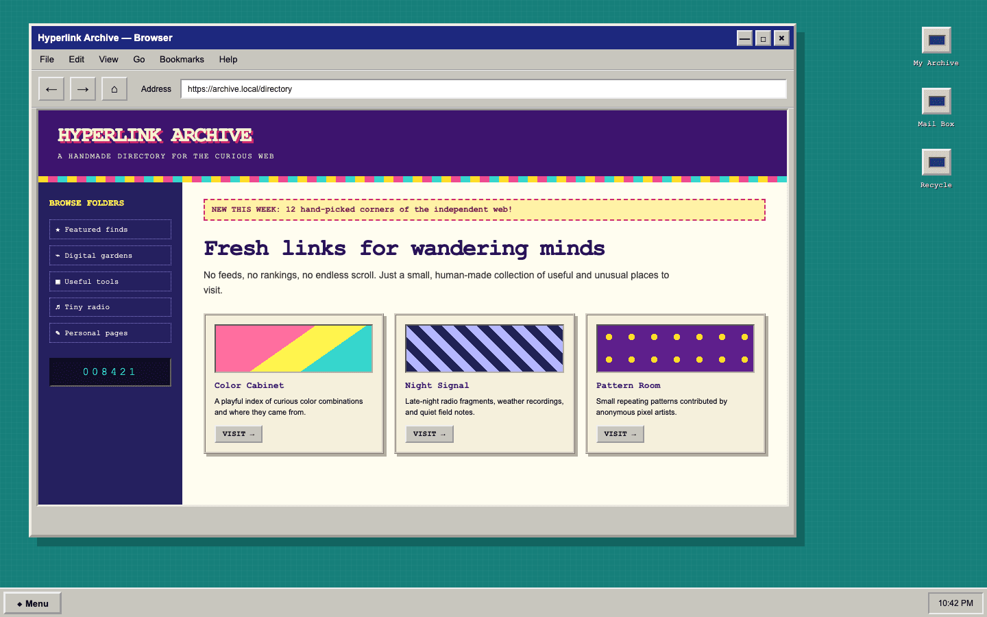 Retro UI (1990s desktop-inspired)