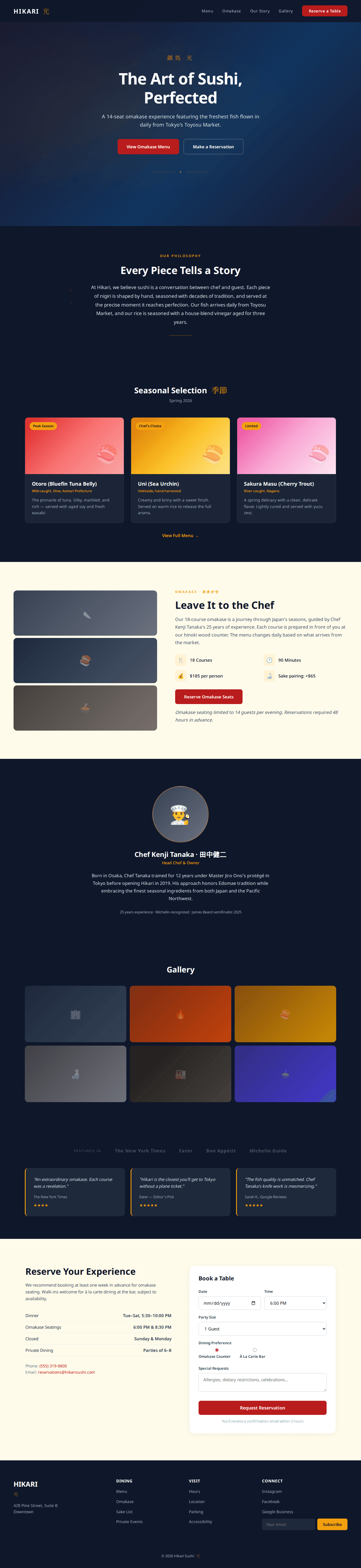 Sushi Restaurant Homepage