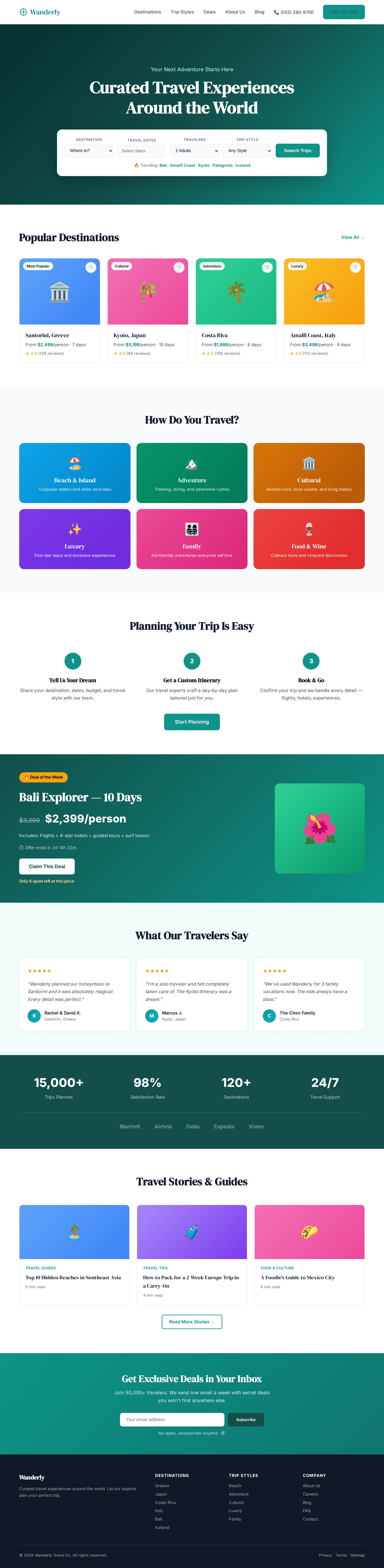 Travel Agency Homepage