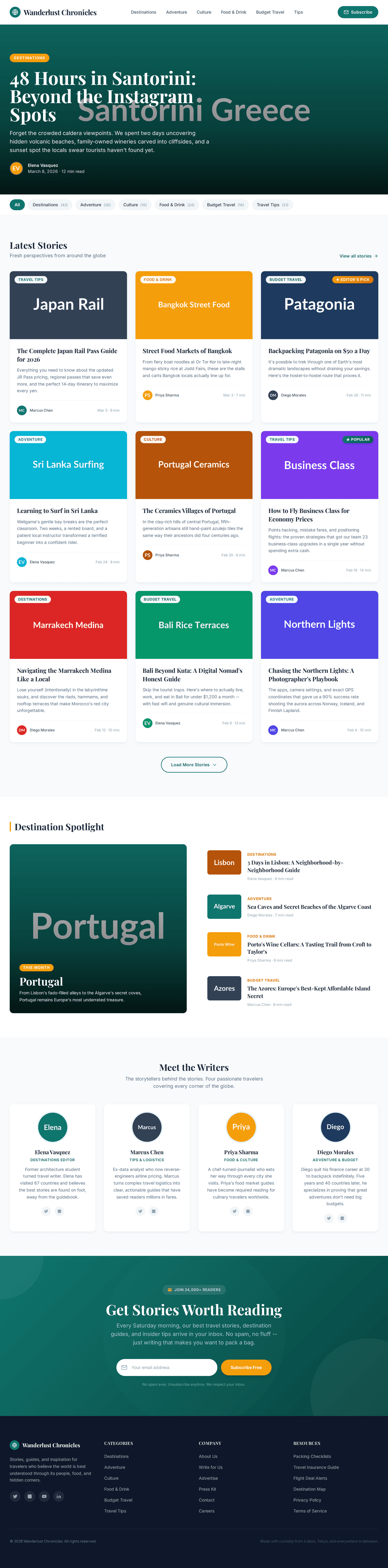 Travel Blog Page