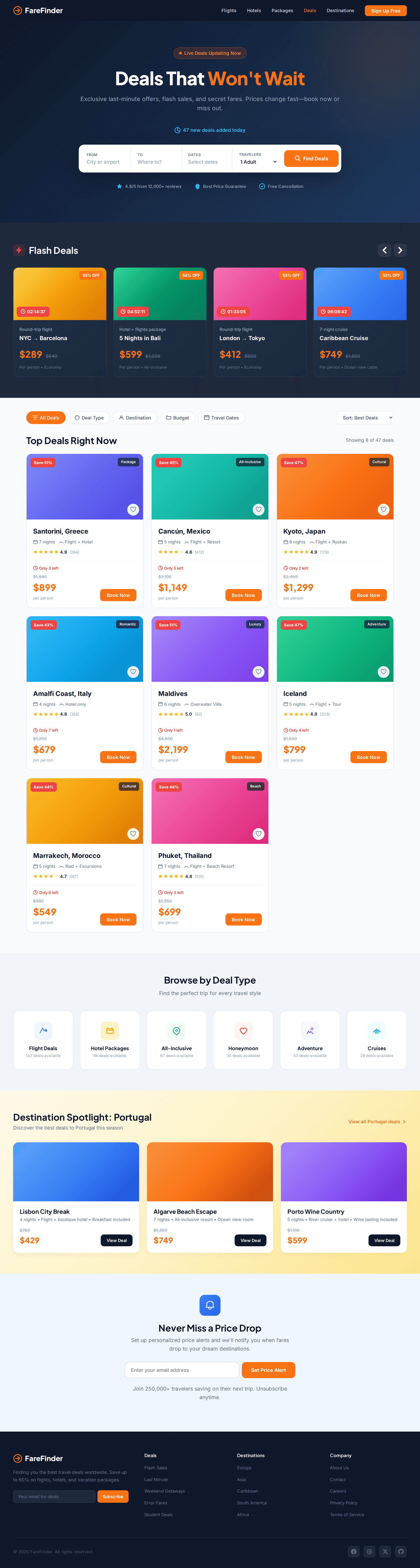 Travel Deals & Last-Minute Offers Page
