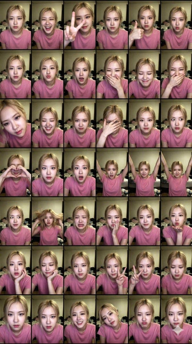 Early 2000s Webcam Contact Sheet of Rosé
