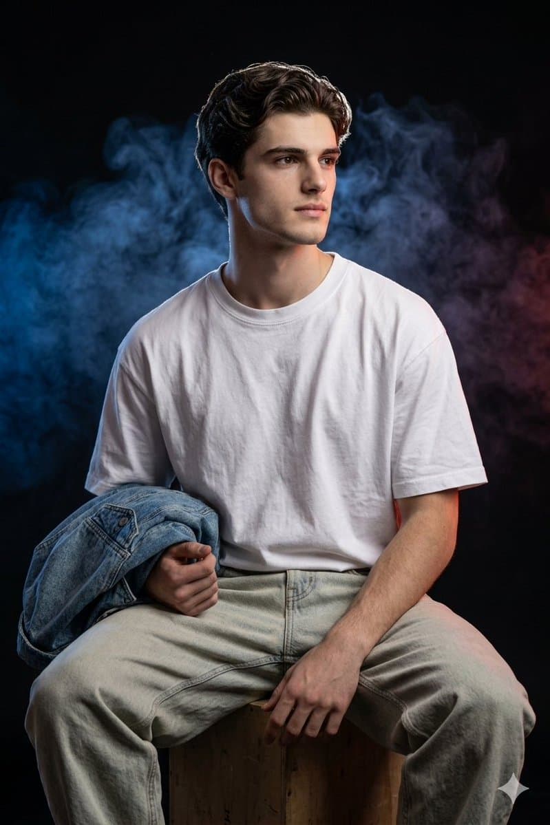Cinematic Portrait with Colored Smoke
