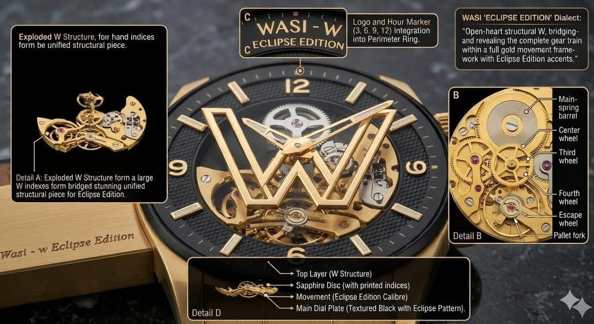 Macro Photograph of a Luxury WASI Watch