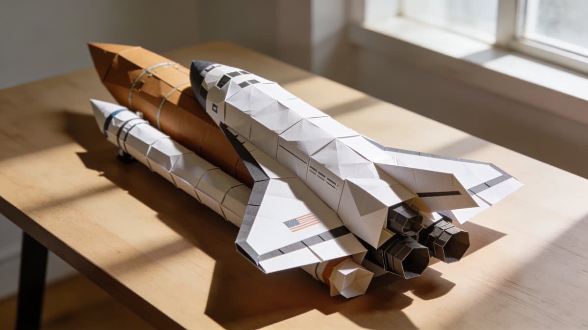 Hyper-realistic Origami Sculpture on Wooden Table