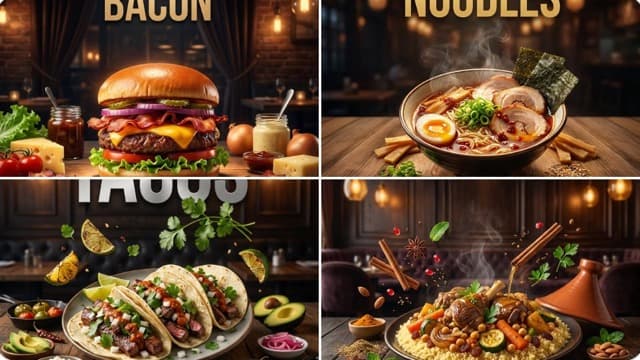 High-End Food Advertising Poster with Dynamic Ingredients