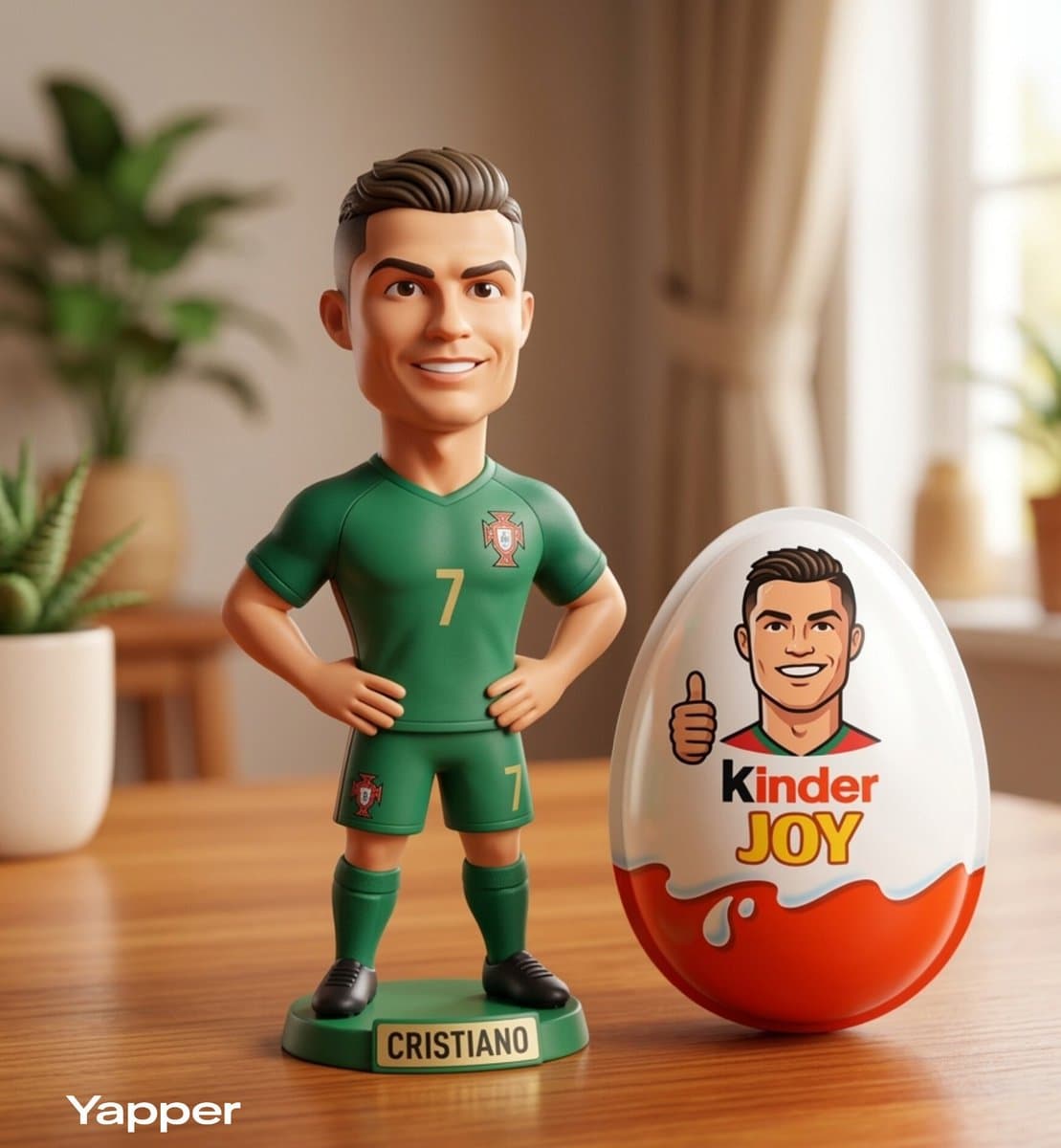 Stylized 3D Collectible Figurine with Kinder Joy Egg