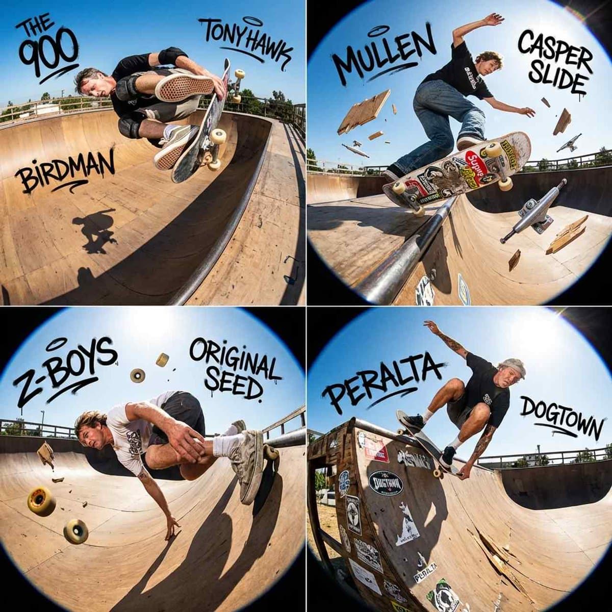Legendary Skateboarders Mid-Air Diorama