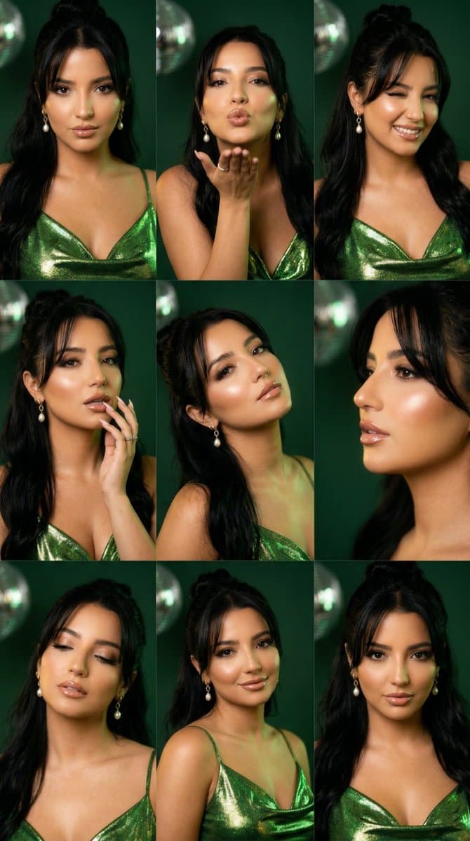 Green Disco Feminine Editorial 9-Panel Grid
