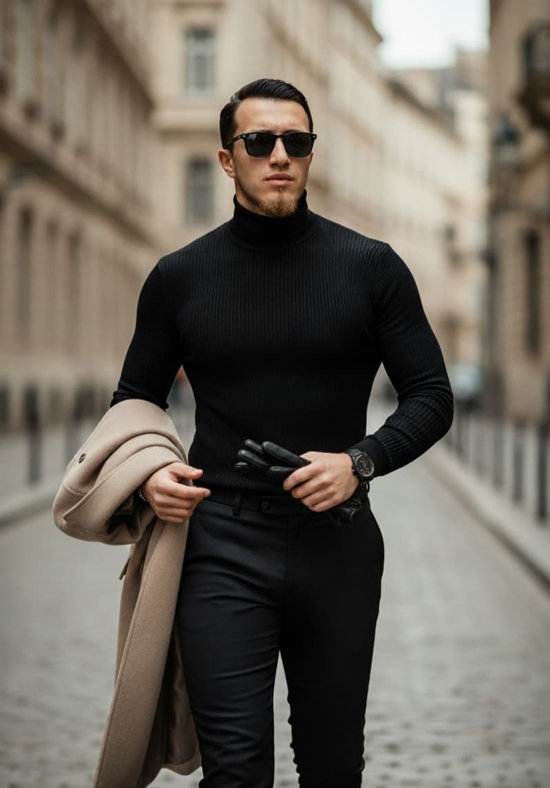 Dapper Young Man in European City Street