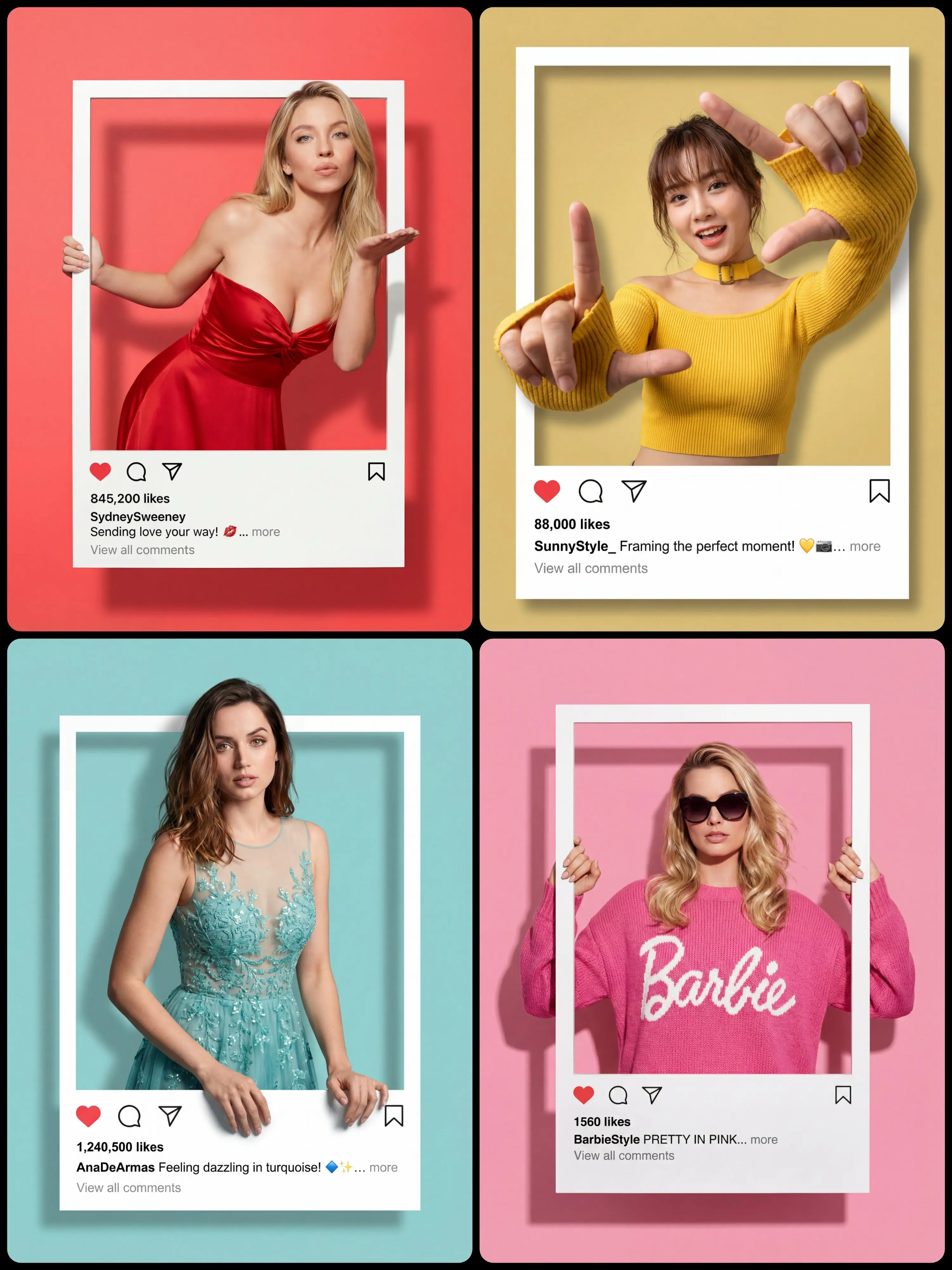 Fashion Shot with Instagram Frame Pop-Out Effect