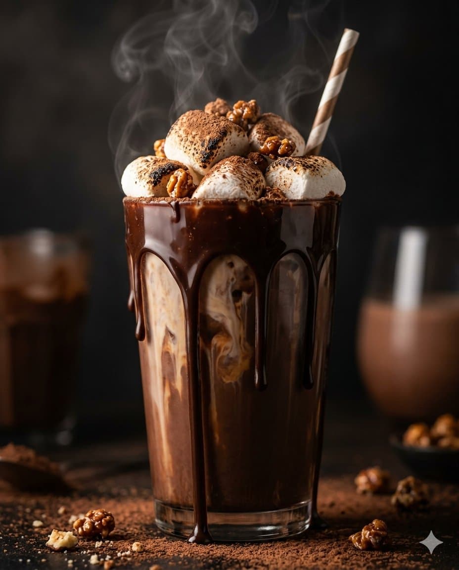 Decadent Chocolate Brownie Stack Food Photography