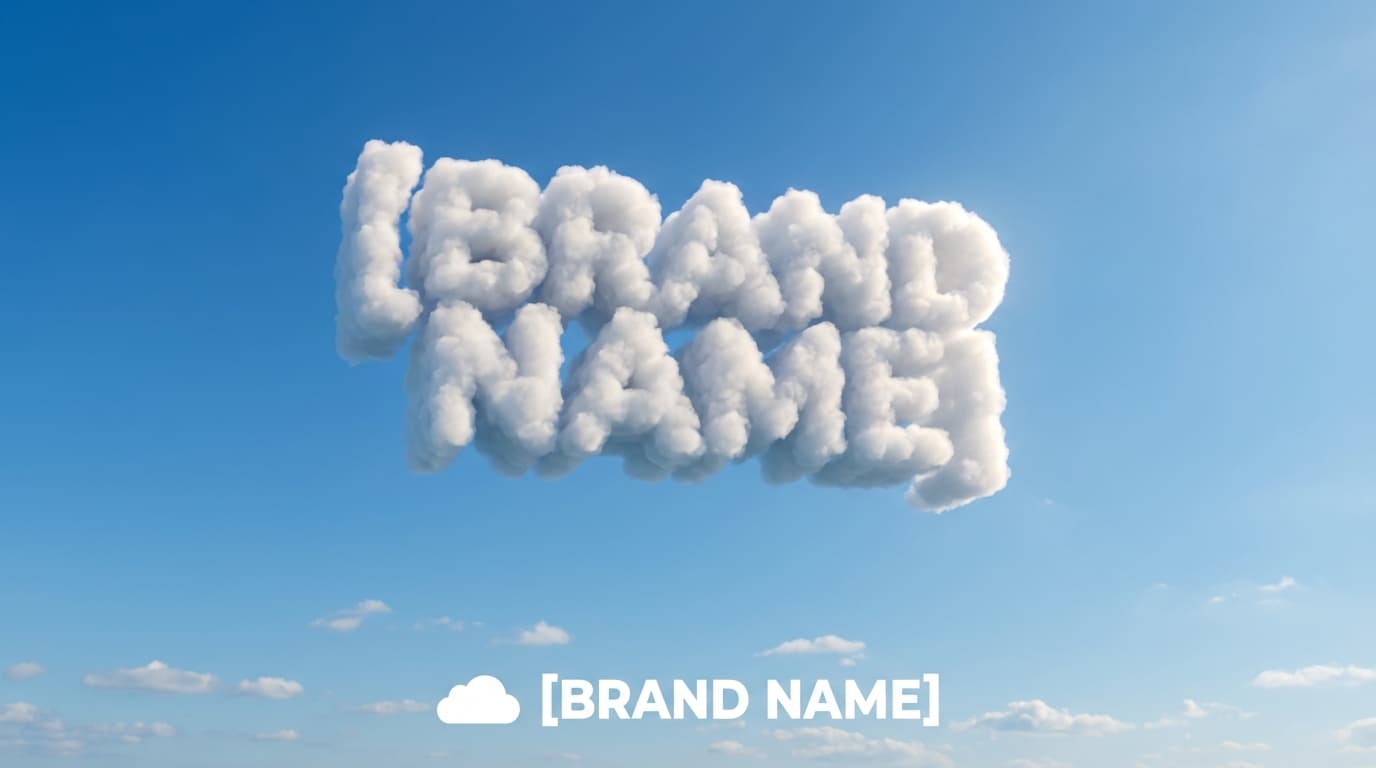 Surreal Cloud Logo in a Minimalist Sky