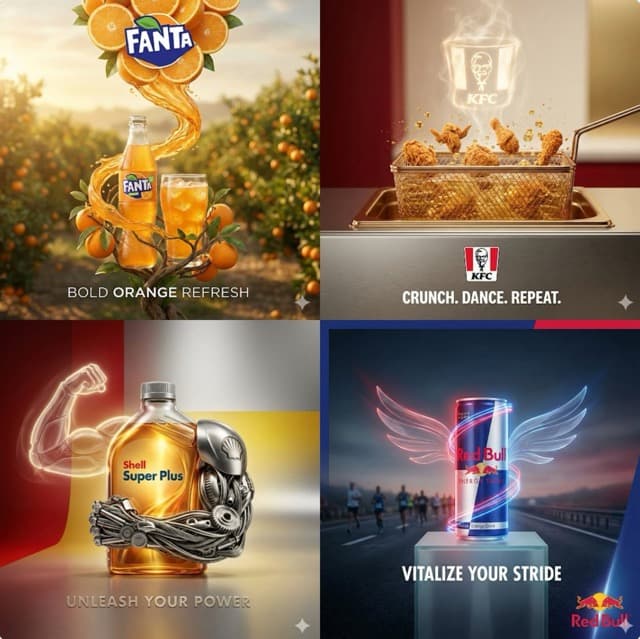 Surreal Product Advertisement with Brand Identity