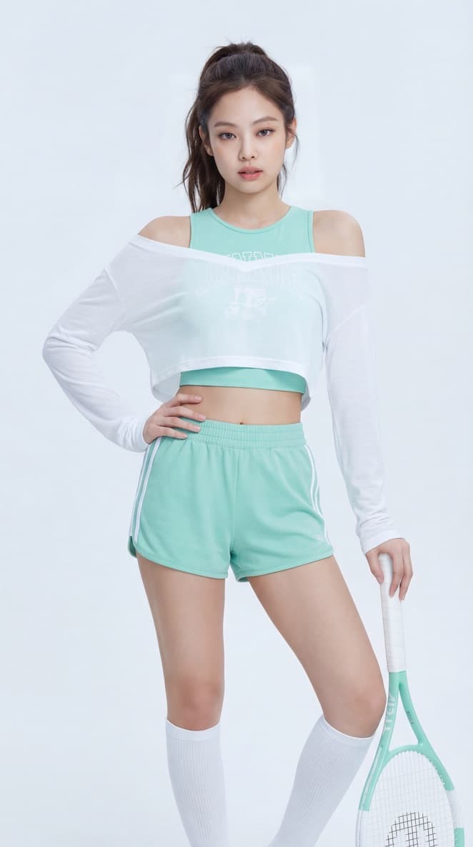 Playful Studio Portrait of Rosé with Tennis Racket