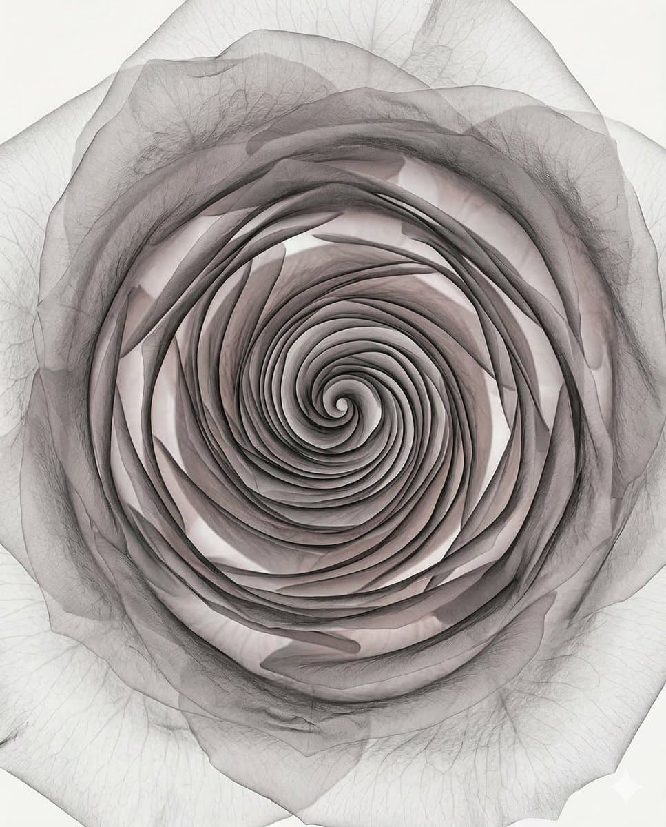 X-ray Transparent Art of Roses - Single Bloom Focus