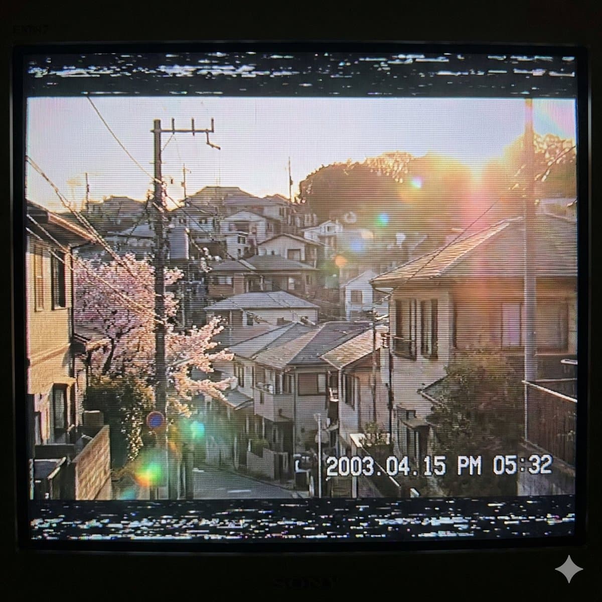 Japanese Suburb in 2000s Old Footage Style