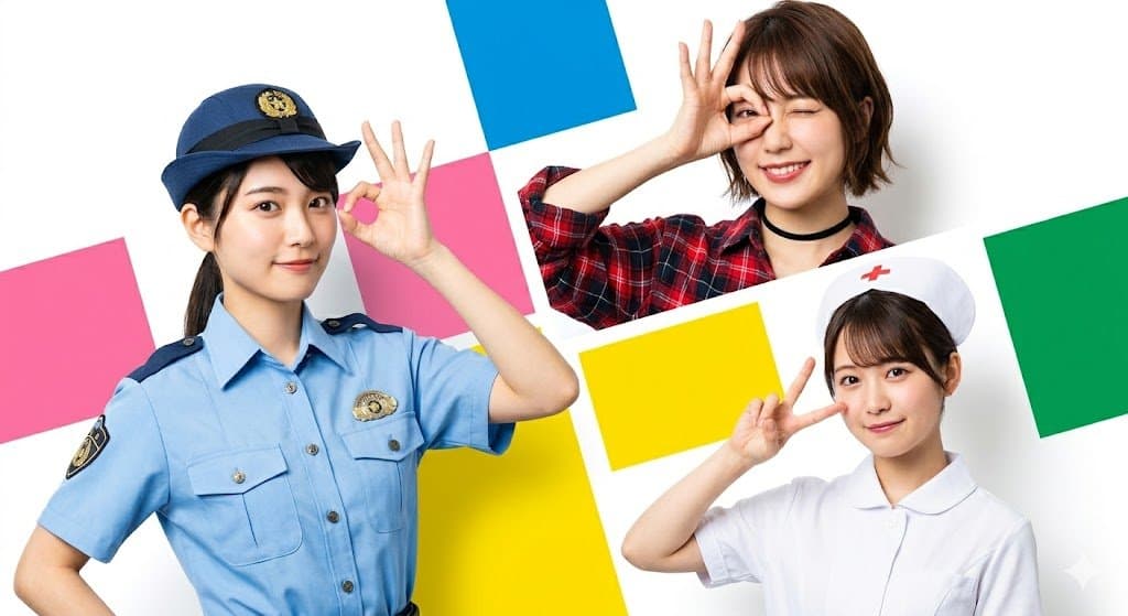 Japanese Commercial Ad with Three Posing Women