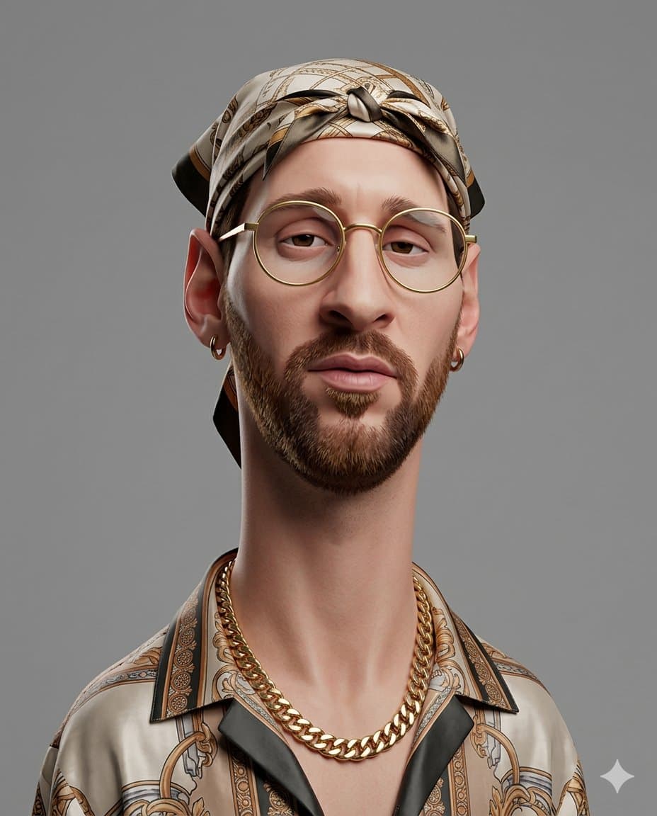 Exaggerated 3D Caricature Character Portrait