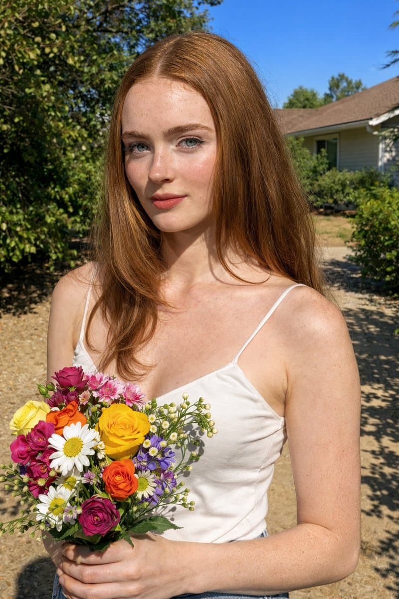 Outdoor Midday Portrait with Hard Sunlight Shadows
