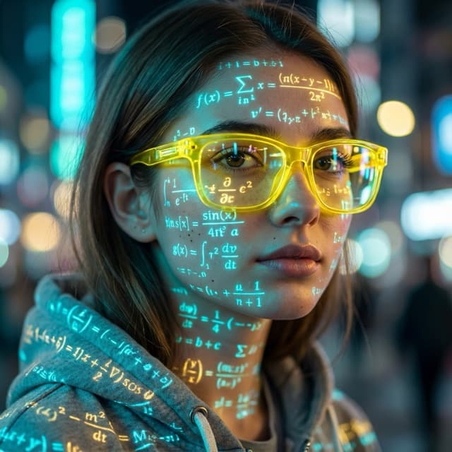 Futuristic Portrait with Holographic Projections