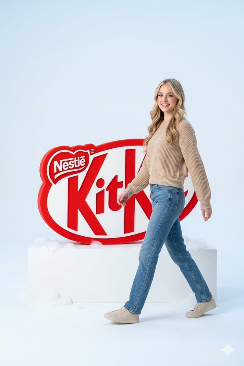 Premium KitKat Ad with Elegant Woman