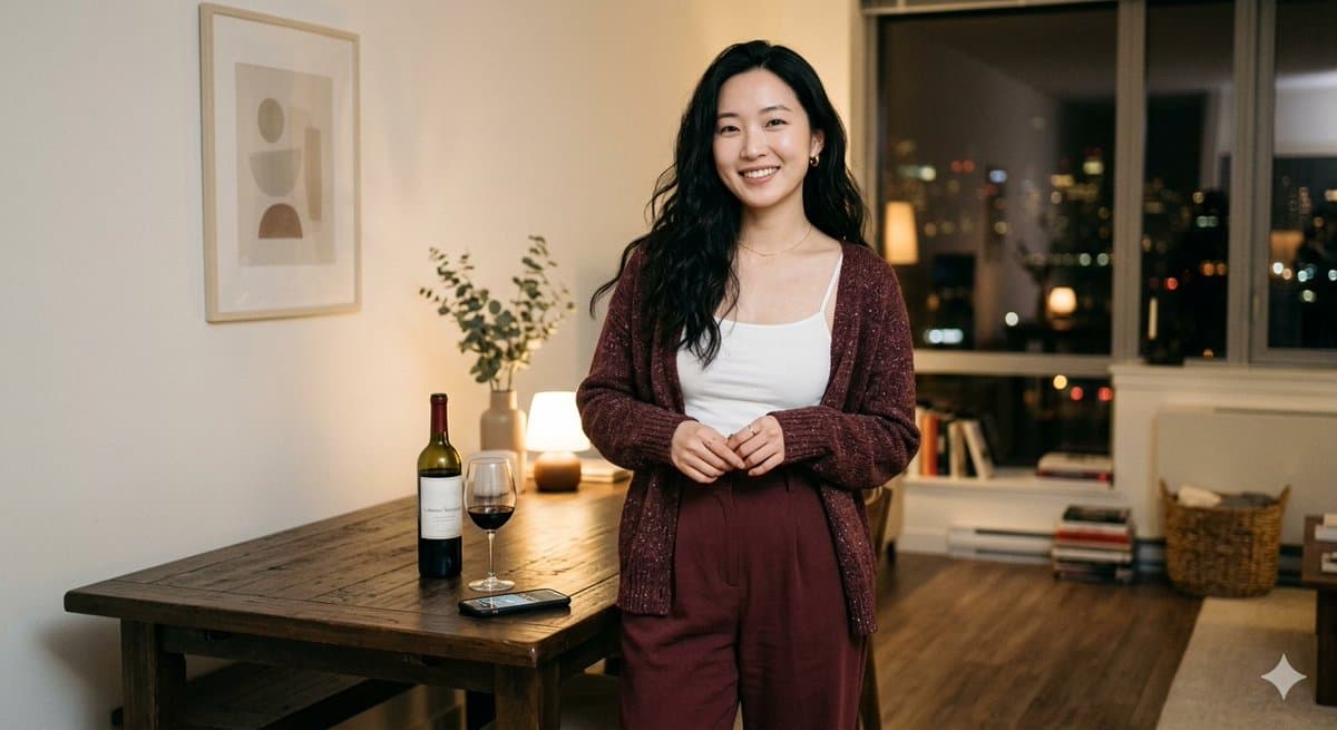 Young Asian Beauty in Casual Night Scene