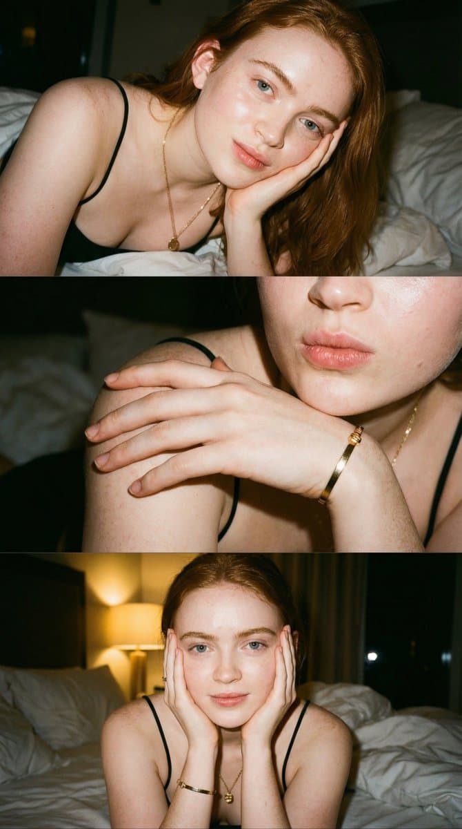 3-Frame Vertical Collage Portrait with Flash Photography