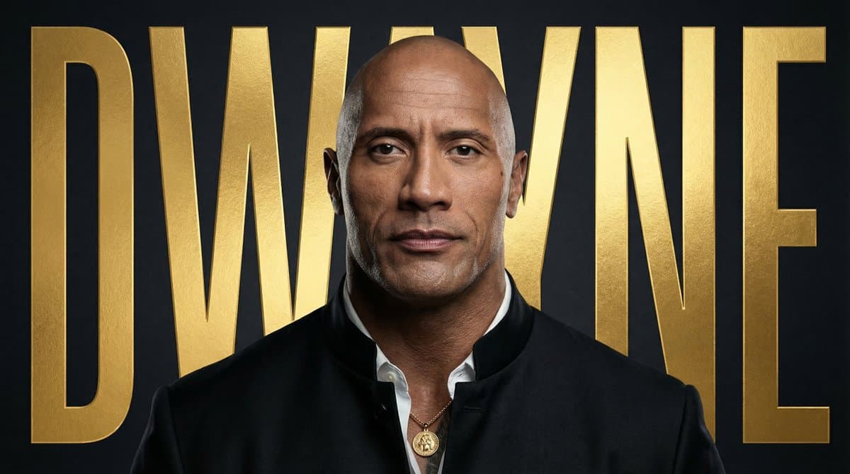 Cinematic Portrait Poster with Gold Typography