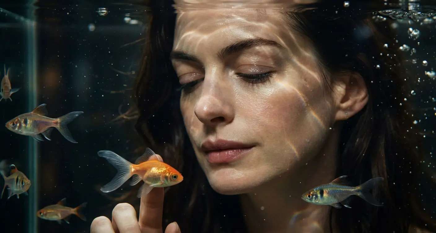 Dreamy Underwater Fashion Portrait with Fish