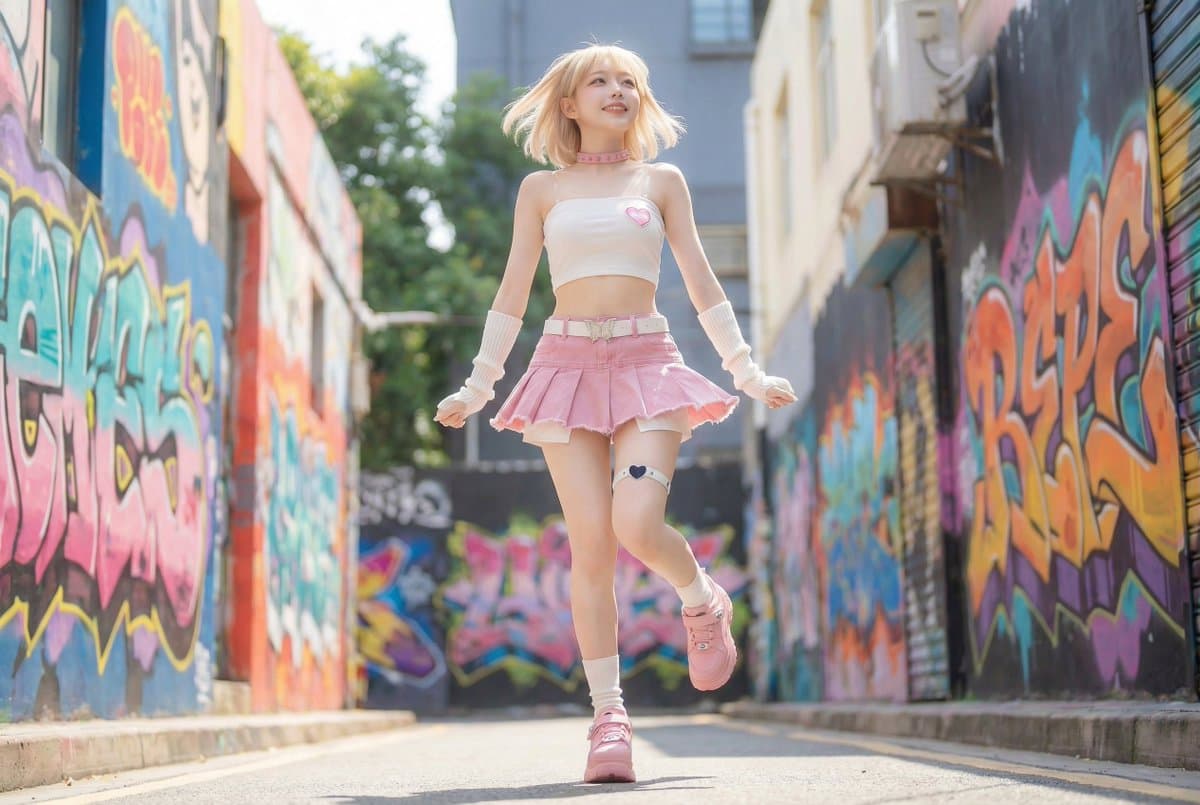 Blonde Model in Pop Art Street with Dynamic Poses