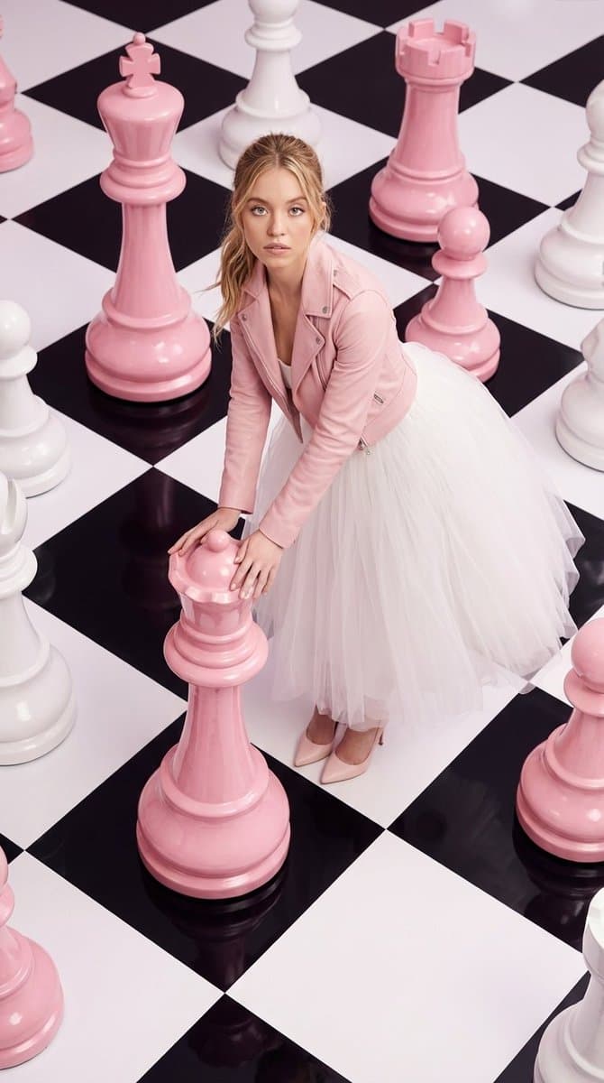 High-Fashion Surreal Chessboard Lifestyle Photograph
