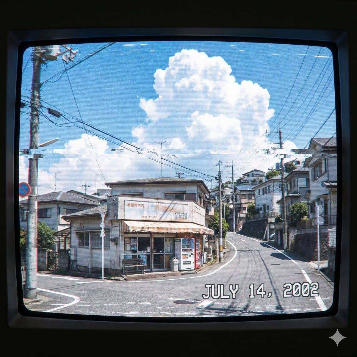Japanese Suburb in 2000s Old Footage Style